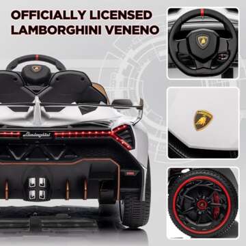 12V Ride on Car, GAOMON Licensed Lamborghini Veneno Electric Car for Kids w/Remote Control, 3 Speeds...