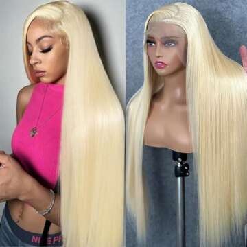 Tuneful 250% Density HD 613 Lace Front Wig Human Hair 13x4 Straight Blonde Lace Front Wigs Human Hai...