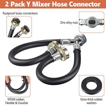 Dreyoo Y Hose Connector for Hot & Cold Water Supply