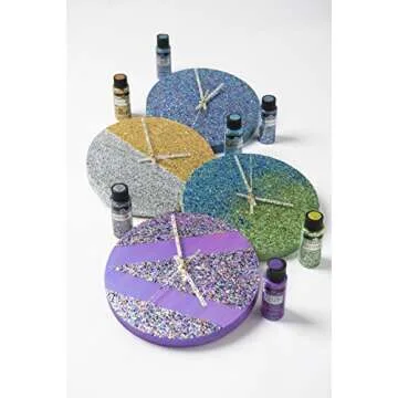 FolkArt Glitterific Glam Basics Paint Set, 5 Vibrant Colors, 2 oz Bottles