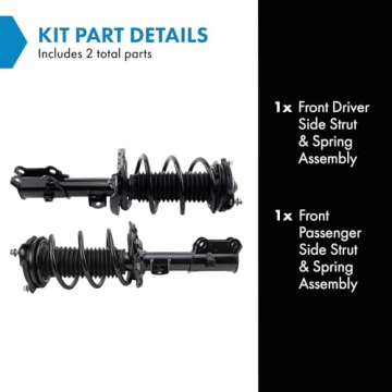 TRQ Strut & Spring Assembly Set Driver & Passenger Sides for 17-19 Hyundai Elantra