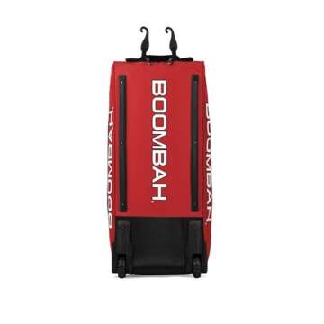 Boombah Brute Rolling Bat Bag - 35" x 15" x 12-1/2" - Black/Red - Holds 4 Bats and Room for Gear - W...