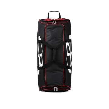 Boombah Brute Rolling Bat Bag - 35" x 15" x 12-1/2" - Black/Red - Holds 4 Bats and Room for Gear - Wheeled Bag