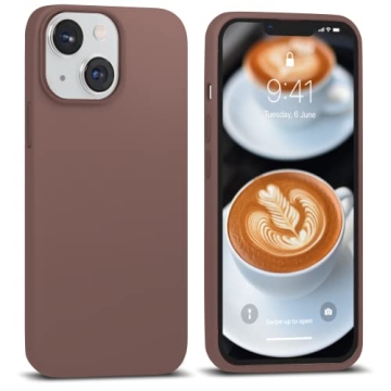 IceSword iPhone 13 Case Coffee (2021), Liquid Silicone Slim Drop Protective, Shockproof Phone Case C...