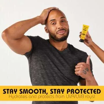 Bee Bald SMOOTH PLUS Head & Face Moisturizer with SPF 30 Sunscreen Lotion Protecting Skin From Harmful UVA/UVB Rays While Hydrating, Moisturizing and Toning, 1.7 Fl Oz