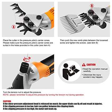 BEETRO 550W Professional Sheep Shears for Livestock Grooming