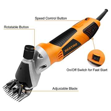 BEETRO 550W Professional Sheep Shears for Livestock Grooming