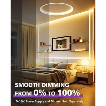 HitLights 24V LED Strip Lights Warm White 3000K, 26.2ft Cuttable Tape Backed 3oz PCB, UL Listed, 1325 Lumen/m, CRI>95, IP20, Lighting for Bedroom, Kitchen, Under Cabinets (Power Source Not Included)