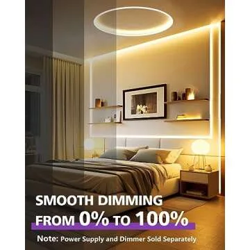 HitLights 24V LED Strip Lights Warm White 3000K, 26.2ft Cuttable Tape Backed 3oz PCB, UL Listed, 1325 Lumen/m, CRI>95, IP20, Lighting for Bedroom, Kitchen, Under Cabinets (Power Source Not Included)