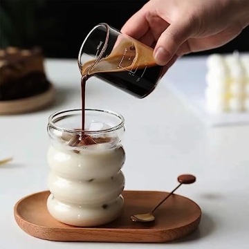 Ework4U 14oz Drinking Glass Set with Glass Straws