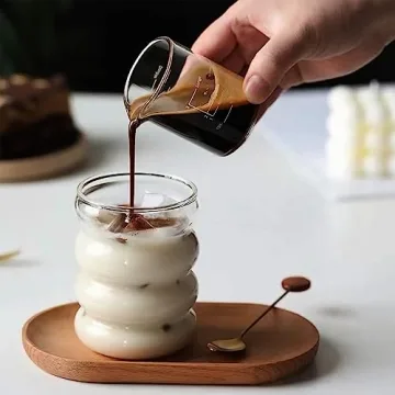 Ework4U 14oz Drinking Glass Set with Glass Straws