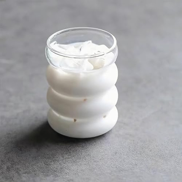 Ework4U 14oz Drinking Glass Set with Glass Straws