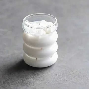 Ework4U 14oz Drinking Glass Set with Glass Straws