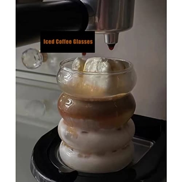 Ework4U 14oz Drinking Glass Set with Glass Straws