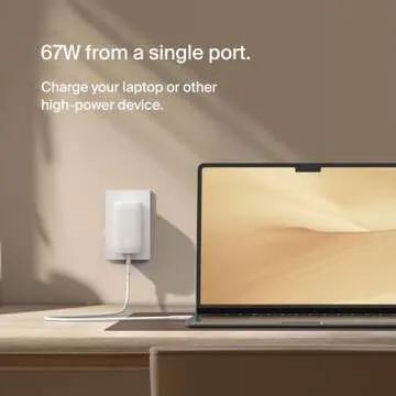 Belkin BoostCharge 3-Port USB-C Wall Charger with PPS 67W, USB-C PD 3.1 Enabled Fast Charging iPhone Charger for iPhone 16 Series, MacBook Pro, AirPods, Galaxy, and Other PD Enabled Devices - White