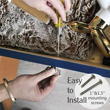 JEREVER 6 Pack Glass Crystal Knobs Brass Drawer Pull Cabinet Handle Gold Furniture Hardware for Dresser Kitchen (Square)