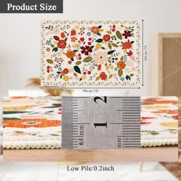 U'Artlines Indoor Door Mat Entrance Rug 2'x3'Soft Non Slip Machine Washable Rug Floral Small Area Rug Throw Rug Carpet for Entryway Front Door Kitchen Bathroom Bedroom Beige