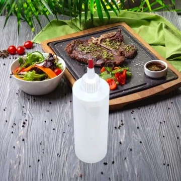 16 oz Squeeze Bottles with Red Top - Flexible Use Bottles