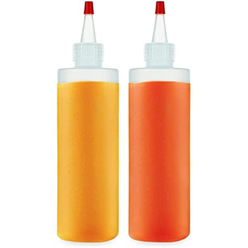 16 oz Squeeze Bottles with Red Top - Flexible Use Bottles