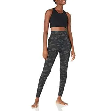 Core 10 Women's All Day Comfort High-Waist Full-Length Yoga Legging, Grey Heather, Camo, X-Small