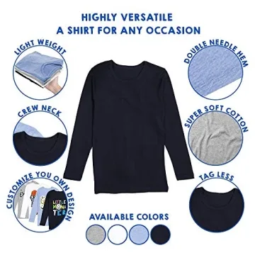 Brix Boys' Cotton Crewneck Long Sleeve Tees - 4 Pack