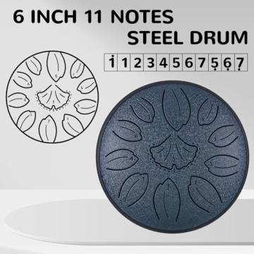 TUOKING Steel Tongue Drum 6 Inch 11 Notes C Key - Perfect for Meditation and Relaxation Gifts