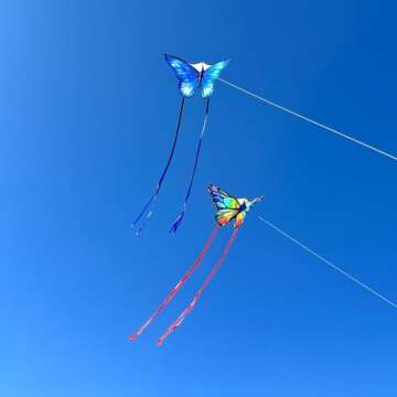 Simxkai 2 Pack Butterfly Kite for Kids & Adults, Easy to Fly Kite for Beginners, Each Kite with 300ft Line
