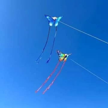 Simxkai 2 Pack Butterfly Kite for Kids & Adults, Easy to Fly Kite for Beginners, Each Kite with 300ft Line