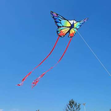Simxkai 2 Pack Butterfly Kite for Kids & Adults, Easy to Fly Kite for Beginners, Each Kite with 300ft Line