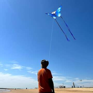 Simxkai 2 Pack Butterfly Kite for Kids & Adults, Easy to Fly Kite for Beginners, Each Kite with 300ft Line
