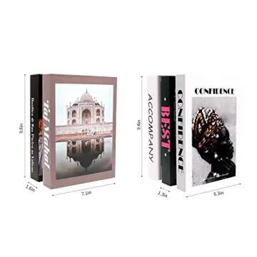 5 Pcs Black and White Decorative Books Set,Faux Books Set for Decoraion,Fake Books for Bookshelf Dec...