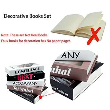 5 Pcs Black and White Decorative Books Set,Faux Books Set for Decoraion,Fake Books for Bookshelf Decoration,Libros Decorativos for Home Decor,Living Room Decor,Coffee Table Books Decor(Black red 7)