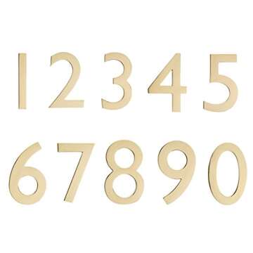 Architectural Mailboxes 3585PB-5 5 inch Solid Floating House Number, Polished Brass