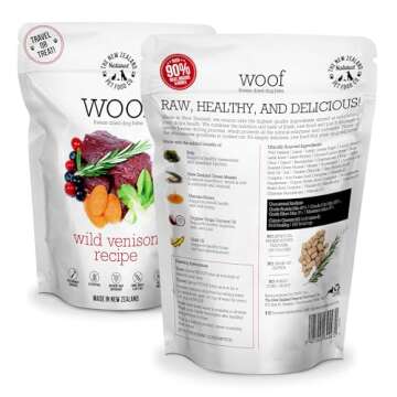 The New Zealand Natural Pet Food Co. Woof Freeze Dried Dog Food - Wild Venison, High Protein, Dog Fo...