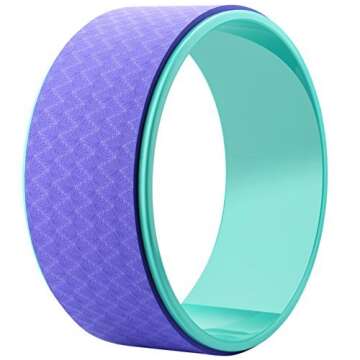 Reehut Yoga Wheel - 12.6" x 5" Strong Premium Back Roller and Stretcher with Thick Cushion for Dharma Yoga Pose, Backbend & Stretching - (Purple)
