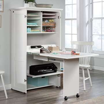 Sauder Craft & Sewing Armoire with Power Strip - Stylish Storage Solution