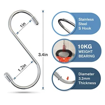 Myfolrena 20 Pack Heavy Duty S Hooks for Organzation