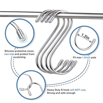 Myfolrena 20 Pack Heavy Duty S Hooks for Organzation