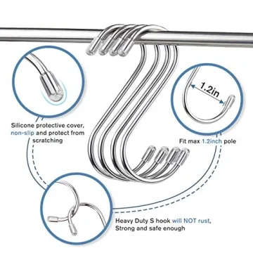 Myfolrena 20 Pack Heavy Duty S Hooks for Organzation