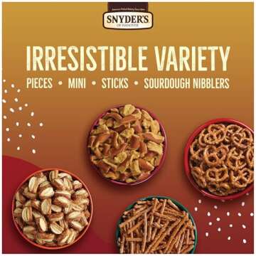 Snyder's of Hanover, Variety Pack Pretzels, Individual Packs, 4 Flavors, 36 Ct (Pack of 36)