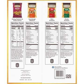 Snyder's of Hanover, Variety Pack Pretzels, Individual Packs, 4 Flavors, 36 Ct (Pack of 36)