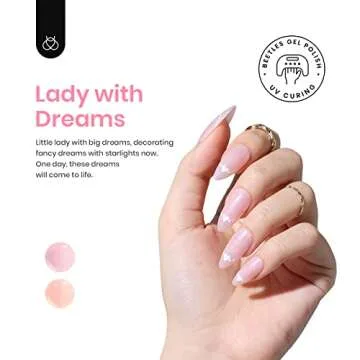 beetles Gel Polish 6 Pcs Jelly Shimmer Giltter Nails Lady with Dreams Collection Transparent Pink Be...