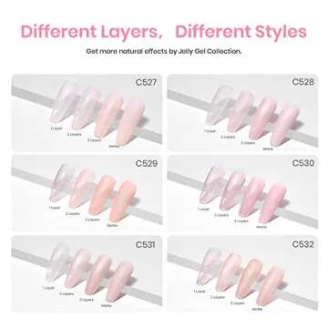 beetles Gel Polish 6 Pcs Jelly Shimmer Giltter Nails Lady with Dreams Collection Transparent Pink Beige Gel Nail Art Soak Off Nail Uv Lamp Needed Diy Nail Art Manicure