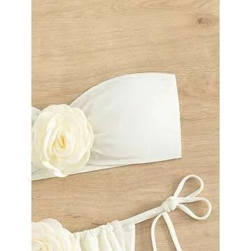 Stylish GORGLITTER Floral Strapless Bikini for Women