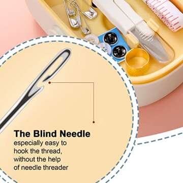 Sewing Kit, Portable Travel Sewing Kit for Adults, Needle and Thread Kit Plastic Sewing Box Small Sewing Kit Sewing Accesories and Supplies