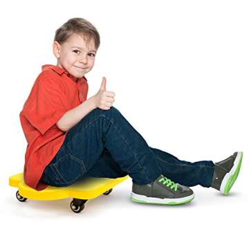 K-Roo Sports 11.5" Gym Class Super Scooters Sliding Board with Non-Skid Casters and Safety Handles (Green)