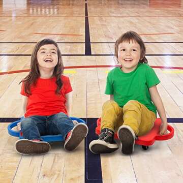 K-Roo Sports 11.5" Gym Class Super Scooters Sliding Board with Non-Skid Casters and Safety Handles (Green)