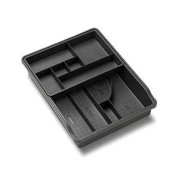 Madesmart 23-Compartment Original Junk Drawer Organizer Tray, Plastic Multipurpose Storage Bin for Drawers, Granite