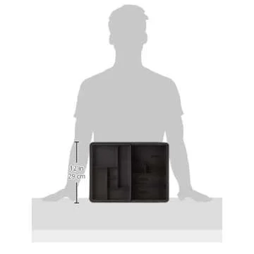 Madesmart 23-Compartment Original Junk Drawer Organizer Tray, Plastic Multipurpose Storage Bin for Drawers, Granite