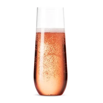 Munfix Stemless Plastic Champagne Flutes for Celebrations